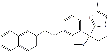 2-[1-Methoxy-1-[3-[(2-naphthalenyl)methoxy]phenyl]propyl]-4-methylthiazole 结构式