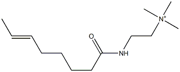 N,N,N-Trimethyl-2-(6-octenoylamino)ethanaminium 结构式