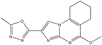 5-Methoxy-2-(5-methyl-1,3,4-oxadiazol-2-yl)-6,7,8,9-tetrahydroimidazo[1,2-a]quinazoline 结构式