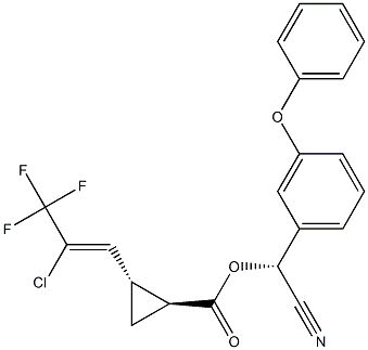 (1S,3S)-3-[(Z)-2-Chloro-3,3,3-trifluoro-1-propenyl]cyclopropanecarboxylic acid [(R)-cyano(3-phenoxyphenyl)methyl] ester 结构式
