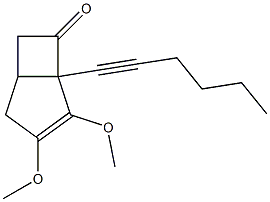 2,3-Dimethoxy-1-(1-hexynyl)bicyclo[3.2.0]hept-2-en-7-one 结构式