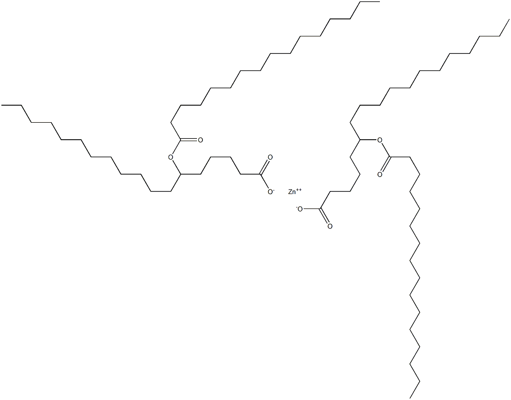 Bis(6-palmitoyloxyoctadecanoic acid)zinc salt 结构式