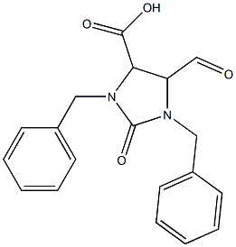 1,3-Dibenzyl-5-formyl-2-oxo-4-imidazolidinecarboxylic acid 结构式