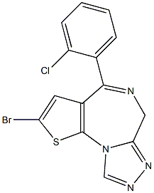 2-Bromo-4-(o-chlorophenyl)-6H-thieno[3,2-f][1,2,4]triazolo[4,3-a][1,4]diazepine 结构式
