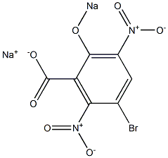 2-Sodiooxy-5-bromo-3,6-dinitrobenzoic acid sodium salt 结构式