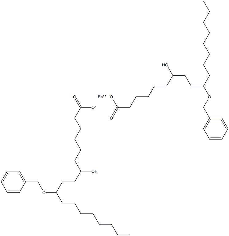 Bis(10-benzyloxy-7-hydroxystearic acid)barium salt 结构式