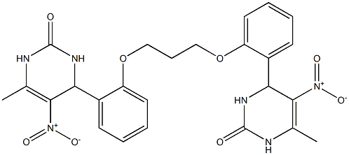 4,4'-[Trimethylenebis(oxy)bis(2,1-phenylene)]bis[1,4-dihydro-5-nitro-6-methylpyrimidin-2(3H)-one] 结构式