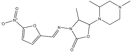 5-(2,4-Dimethyl-1-piperazinyl)methyl-3-(5-nitrofurfurylidene)amino-2-oxazolidinone 结构式