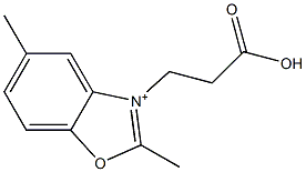 3-(2-Carboxyethyl)-2,5-dimethylbenzoxazol-3-ium 结构式