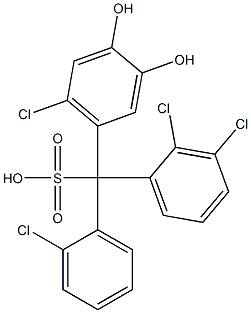 (2-Chlorophenyl)(2,3-dichlorophenyl)(6-chloro-3,4-dihydroxyphenyl)methanesulfonic acid 结构式