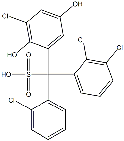 (2-Chlorophenyl)(2,3-dichlorophenyl)(3-chloro-2,5-dihydroxyphenyl)methanesulfonic acid 结构式