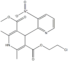 4-(3-Nitropyridin-2-yl)-1,4-dihydro-2,6-dimethylpyridine-3,5-dicarboxylic acid 3-methyl 5-(2-chloroethyl) ester 结构式