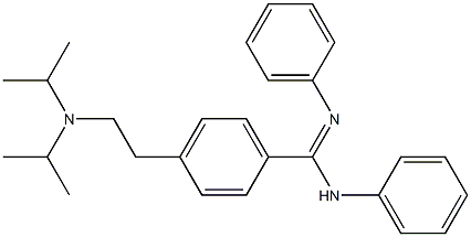 4-[2-(Diisopropylamino)ethyl]-N,N'-diphenylbenzamidine 结构式
