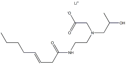 N-(2-Hydroxypropyl)-N-[2-(3-octenoylamino)ethyl]aminoacetic acid lithium salt 结构式