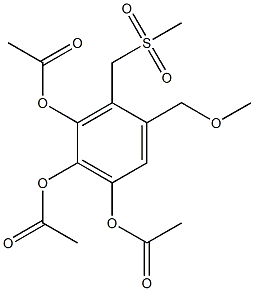 3,4,5-Triacetoxy-2-methylsulfonylmethyl-1-methoxymethylbenzene 结构式