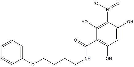 2,4,6-Trihydroxy-3-nitro-N-(4-phenoxybutyl)benzamide 结构式