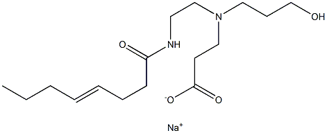 3-[N-(3-Hydroxypropyl)-N-[2-(4-octenoylamino)ethyl]amino]propionic acid sodium salt 结构式