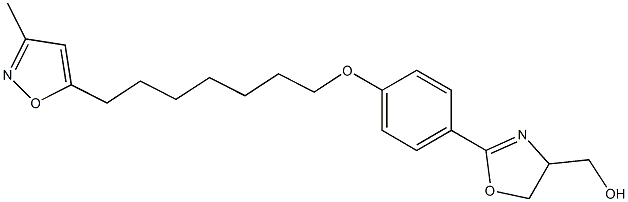 3-Methyl-5-[7-[4-[(4,5-dihydro-4-hydroxymethyloxazol)-2-yl]phenoxy]heptyl]isoxazole 结构式