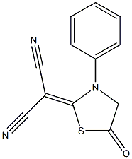 2-(Dicyanomethylene)-3-phenylthiazolidin-5-one 结构式