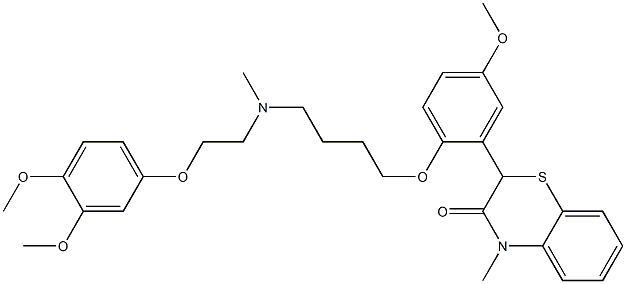 2-[2-[4-[N-[2-(3,4-Dimethoxyphenoxy)ethyl]methylamino]butoxy]-5-methoxyphenyl]-4-methyl-4H-1,4-benzothiazin-3(2H)-one 结构式