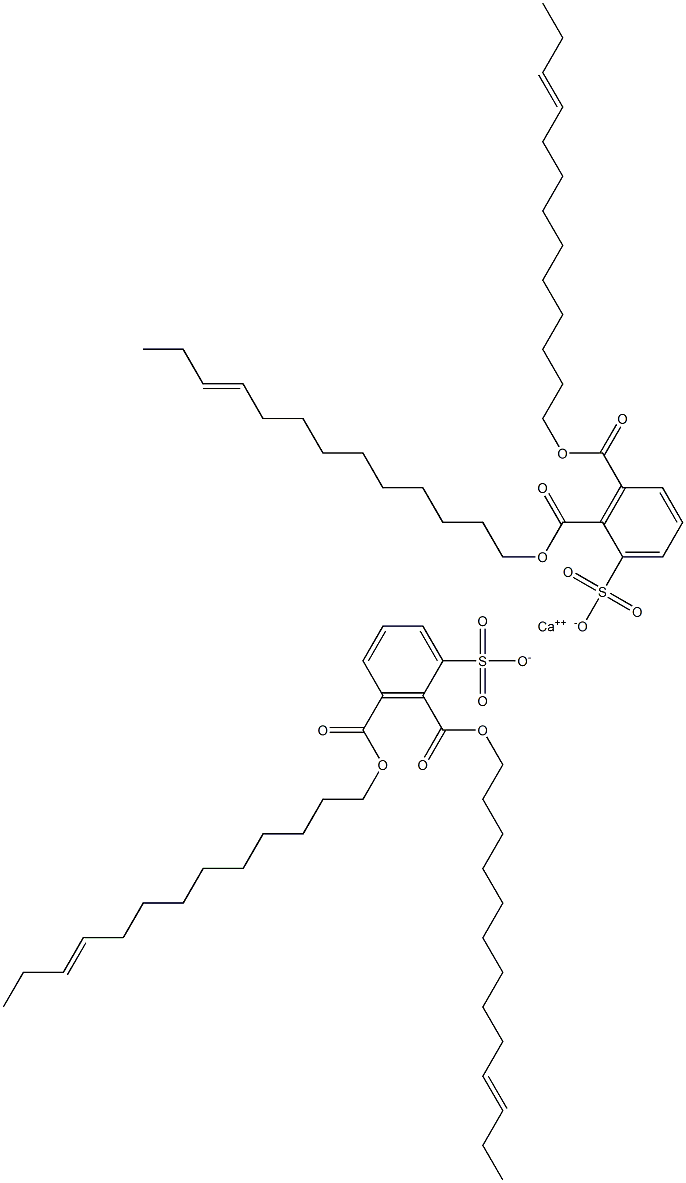 Bis[2,3-di(10-tridecenyloxycarbonyl)benzenesulfonic acid]calcium salt 结构式