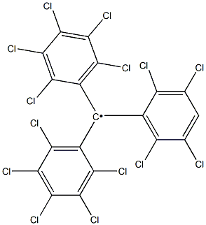 Bis(pentachlorophenyl)(2,3,5,6-tetrachlorophenyl)methyl radical 结构式