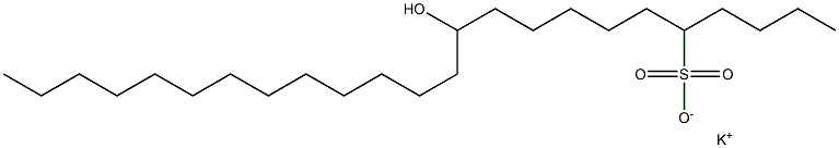 11-Hydroxytetracosane-5-sulfonic acid potassium salt 结构式