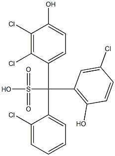 (2-Chlorophenyl)(3-chloro-6-hydroxyphenyl)(2,3-dichloro-4-hydroxyphenyl)methanesulfonic acid 结构式