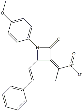 1-(p-Methoxyphenyl)-3-(1-nitroethylidene)-4-styrylazetidin-2-one 结构式