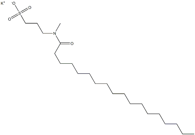 3-(N-Stearoyl-N-methylamino)-1-propanesulfonic acid potassium salt 结构式