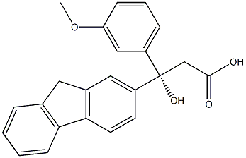 (R)-3-Hydroxy-3-(3-methoxyphenyl)-3-(9H-fluoren-2-yl)propanoic acid 结构式