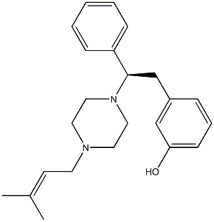 3-[(R)-2-[4-(3-Methyl-2-butenyl)-1-piperazinyl]-2-phenylethyl]phenol 结构式