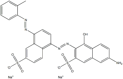 6'-Amino-1'-hydroxy-4-[(2-methylphenyl)azo]-[1,2'-azobisnaphthalene]-3',6-disulfonic acid disodium salt 结构式