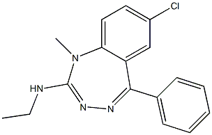 7-Chloro-1-methyl-5-phenyl-2-ethylamino-1H-1,3,4-benzotriazepine 结构式