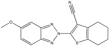 4,5,6,7-Tetrahydro-2-(5-methoxy-2H-benzotriazol-2-yl)benzo[b]thiophene-3-carbonitrile 结构式