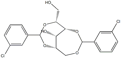 2-O,5-O:3-O,6-O-Bis(3-chlorobenzylidene)-L-glucitol 结构式