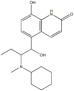 8-Hydroxy-5-(1-hydroxy-2-ethyl-2-(N-cyclohexyl-N-methylamino)ethyl)-2(1H)-quinolone 结构式