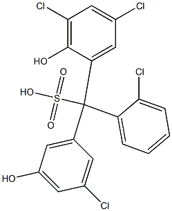 (2-Chlorophenyl)(3-chloro-5-hydroxyphenyl)(3,5-dichloro-2-hydroxyphenyl)methanesulfonic acid 结构式