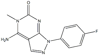 4-Amino-1-(4-fluorophenyl)-5-methyl-1H-pyrazolo[3,4-d]pyrimidin-6(5H)-one 结构式