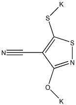 4-Cyano-3-potassiooxy-5-potassiothioisothiazole 结构式