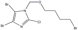 2-Chloro-4,5-dibromo-1-(4-bromobutoxymethyl)-1H-imidazole 结构式