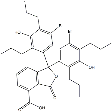 1,1-Bis(5-bromo-3-hydroxy-2,4-dipropylphenyl)-1,3-dihydro-3-oxoisobenzofuran-4-carboxylic acid 结构式