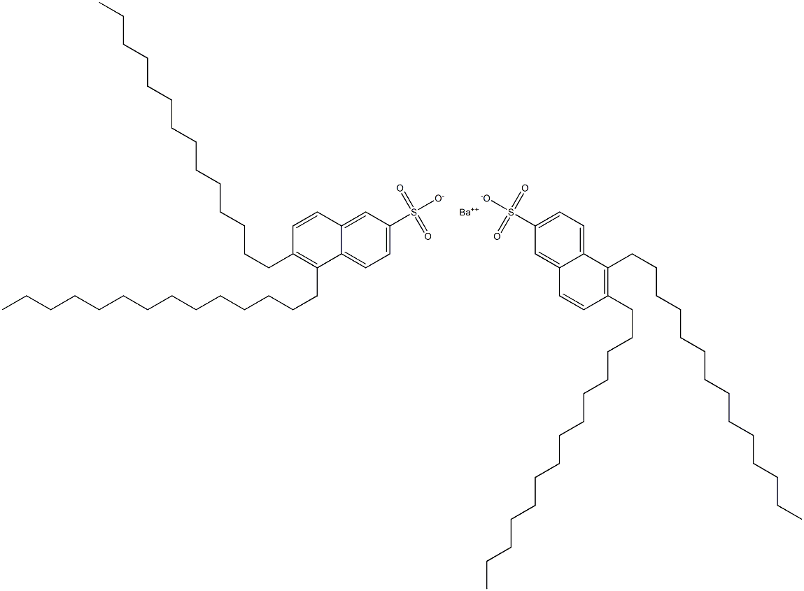 Bis(5,6-ditetradecyl-2-naphthalenesulfonic acid)barium salt 结构式