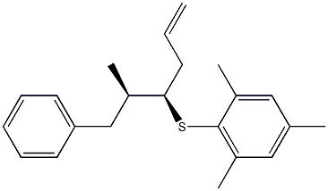 (4R,5R)-4-(2,4,6-Trimethylphenylthio)-5-methyl-6-phenyl-1-hexene 结构式