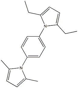 1-(2,5-Dimethyl-1H-pyrrol-1-yl)-4-(2,5-diethyl-1H-pyrrol-1-yl)benzene 结构式