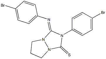 Tetrahydro-2-(4-bromophenyl)-3-[(4-bromophenyl)imino]-1H,5H-pyrazolo[1,2-a][1,2,4]triazole-1-thione 结构式