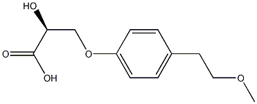 (S)-3-[4-(2-Methoxyethyl)phenyloxy]-2-hydroxypropionic acid 结构式