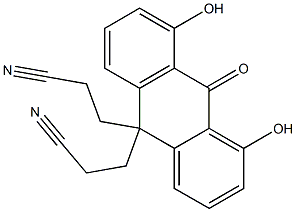 9,10-Dihydro-1,8-dihydroxy-9-oxoanthracene-10,10-di(propanenitrile) 结构式