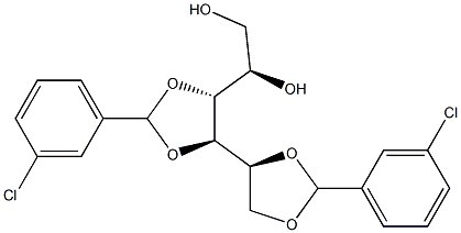 1-O,2-O:3-O,4-O-Bis(3-chlorobenzylidene)-D-glucitol 结构式