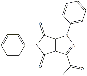 1,3a,4,5,6,6a-Hexahydro-3-acetyl-4,6-dioxo-5-(phenyl)-1-(phenyl)pyrrolo[3,4-c]pyrazole 结构式